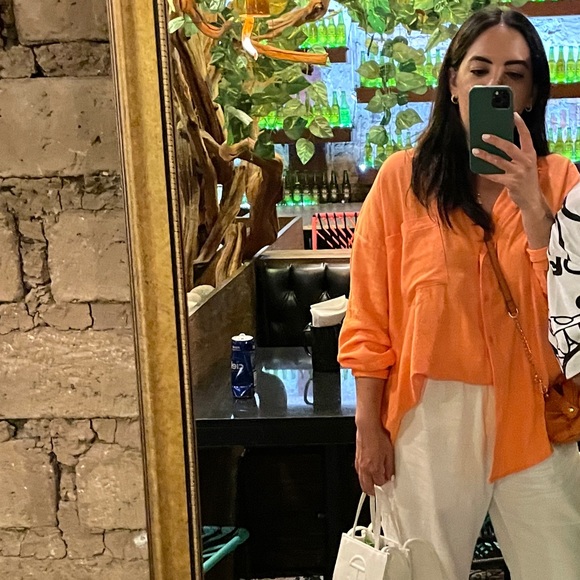 Starlow Orange Button Up - Picture 3 of 9